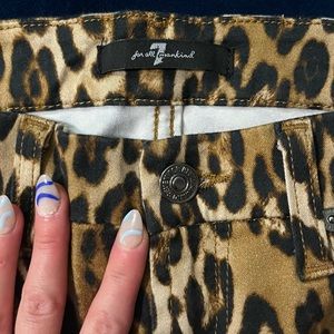 Mid rise cheetah skinny jeans Y2K